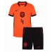 Nederländerna Virgil van Dijk #4 Hemmakläder Barn VM 2026 Kortärmad (+ Korta byxor)